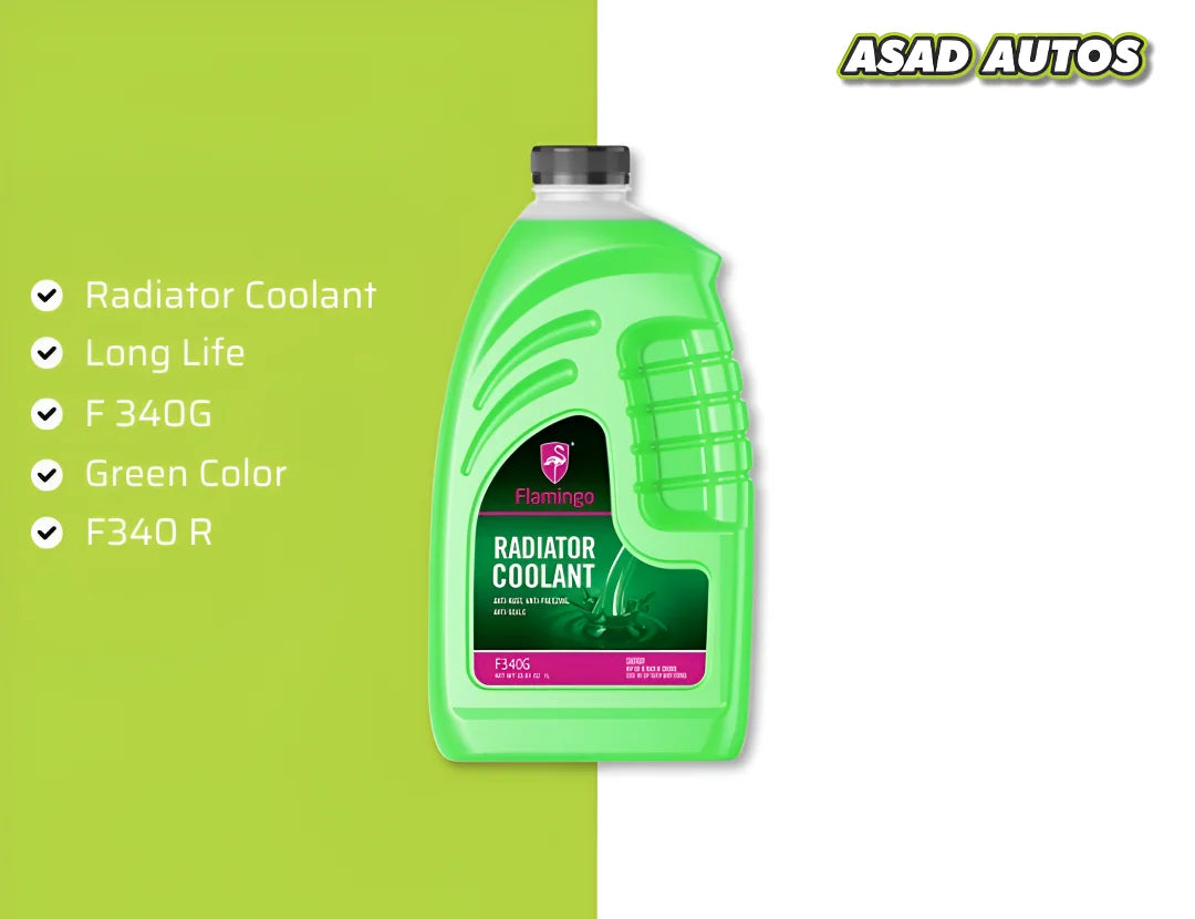 Asad Radiator Flamingo Radiator Coolant F340G | Long-Life Green Antifreeze & Radiator ...