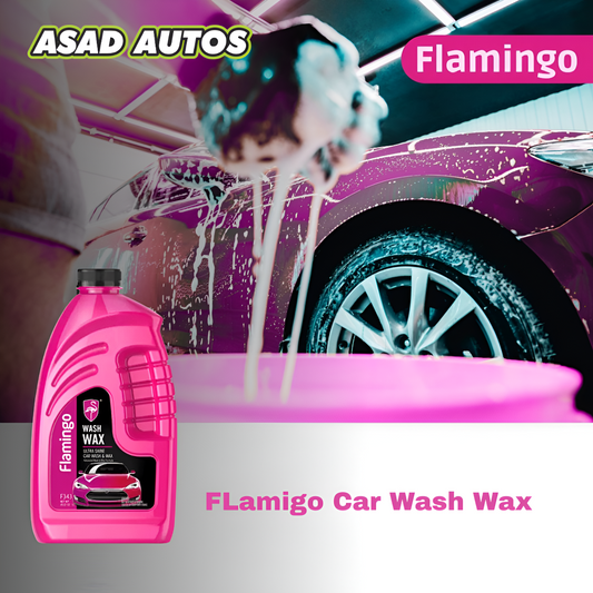 Flamingo Wash Wax F343 Pink Car Shampoo, Flamingo F343 High Foaming Wash Wax, Flamingo Car Wax and Shampoo, Flamingo Pink Car Wash Bottle
