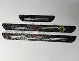 Forged carbon fiber door sill plate sticker for Honda anti scratch scuff protector 4 piece set for car door entry protection