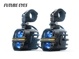 Future Eyes X80 white white wired 3 inch motorcycle off-road LED auxiliary spotlight with 12000 lumens output, Flow DRL,
