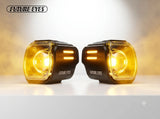 Future Eyes UF1 Viper White / White Wireless Yellow DRL 2.5 Inch Bi-LED Projector Lens For Heavy Bikes