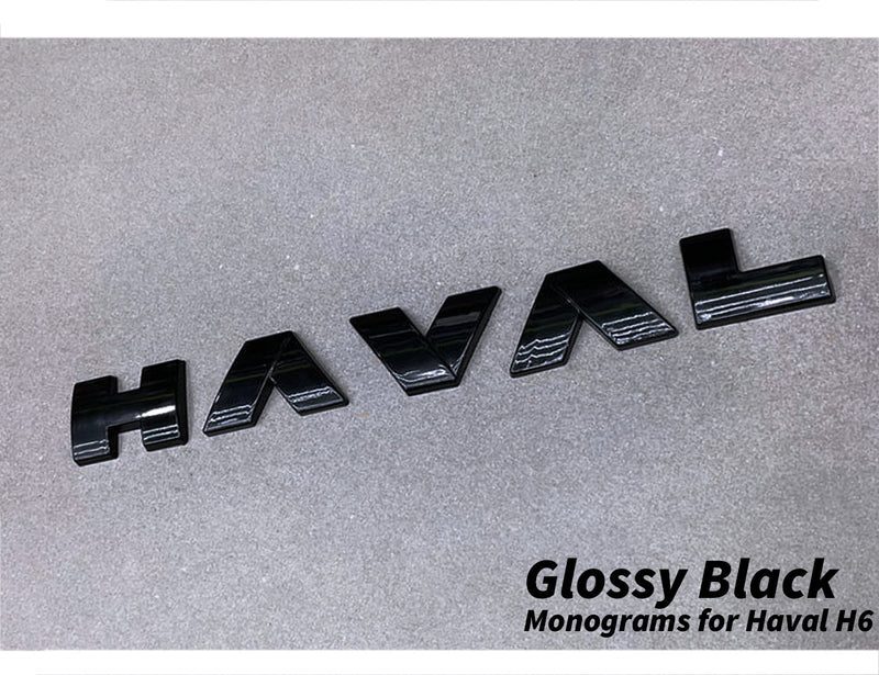 Glossy Black Monograms for Haval H6 - Premium Styling Upgrade for Exterior.
