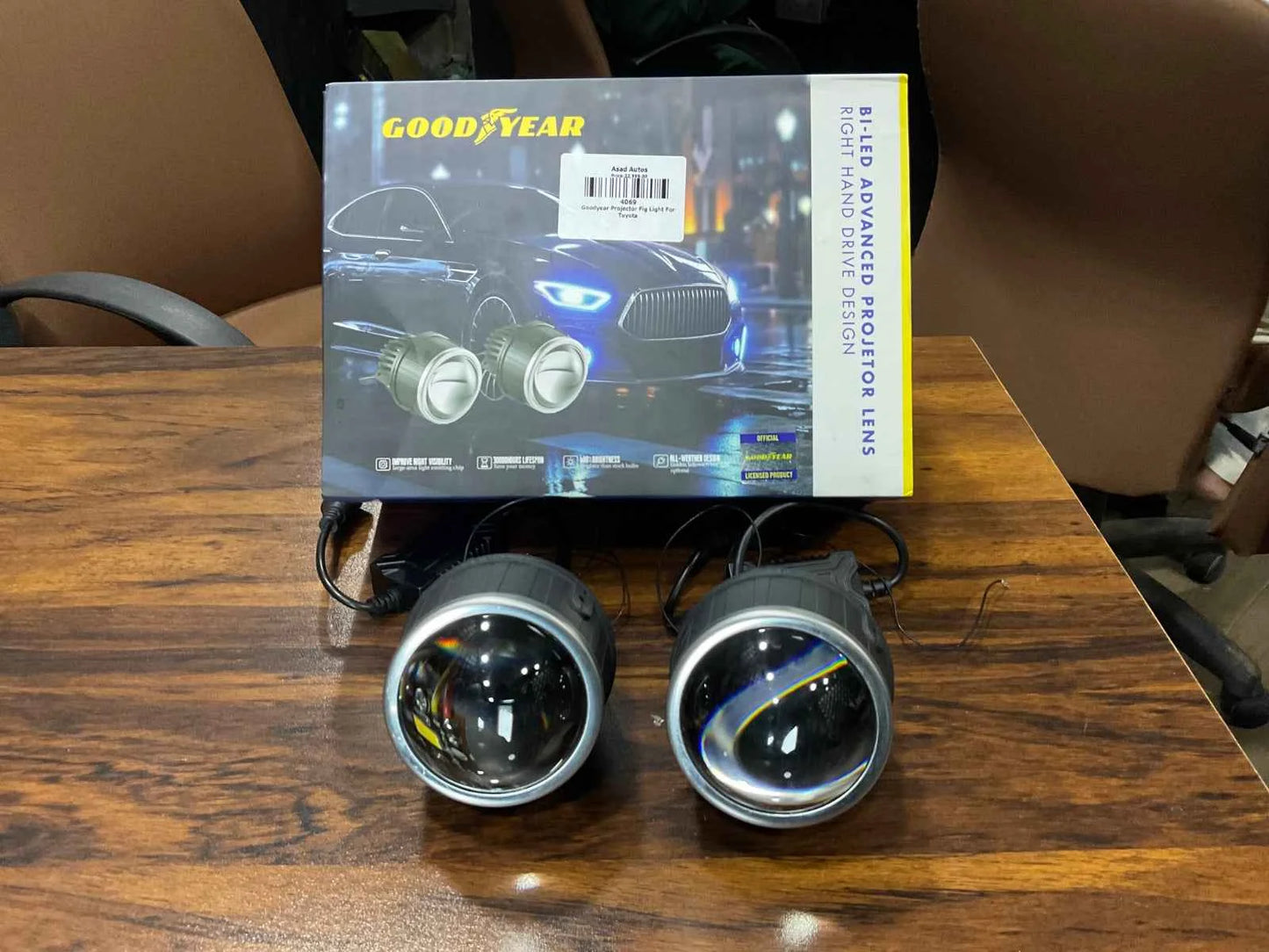 Goodyear Projector Fog Lamps with LED Lens – Compatible with Toyota, Suzuki & Honda Vehicles