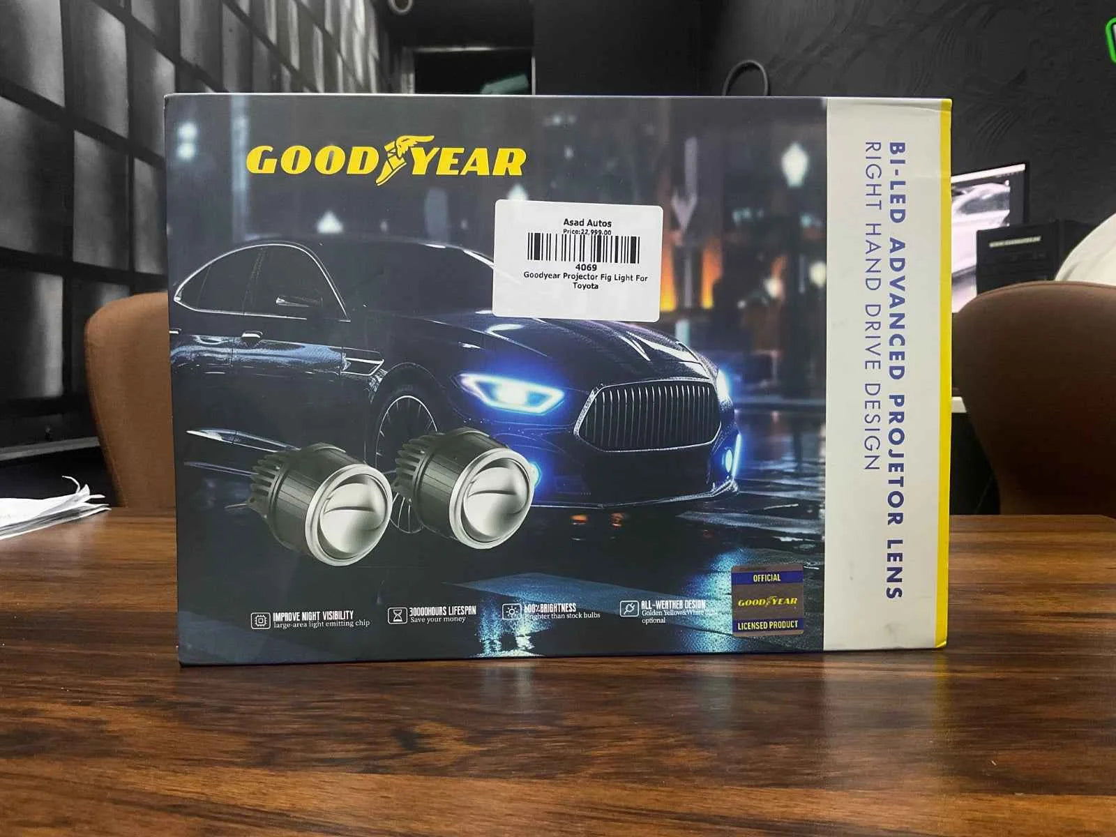 Goodyear Projector Fog Lamps with LED Lens – Compatible with Toyota, Suzuki & Honda Vehicles