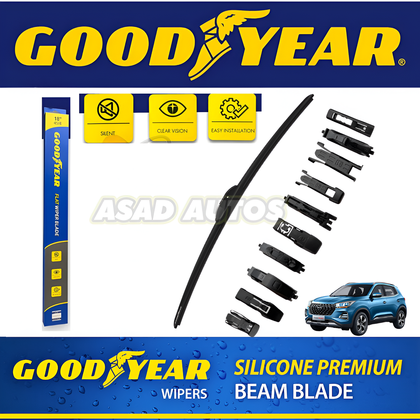 Goodyear Wiper Blades for Chery Tiggo 4 – Premium Windshield Wipers for Clear and Reliable Visibility
