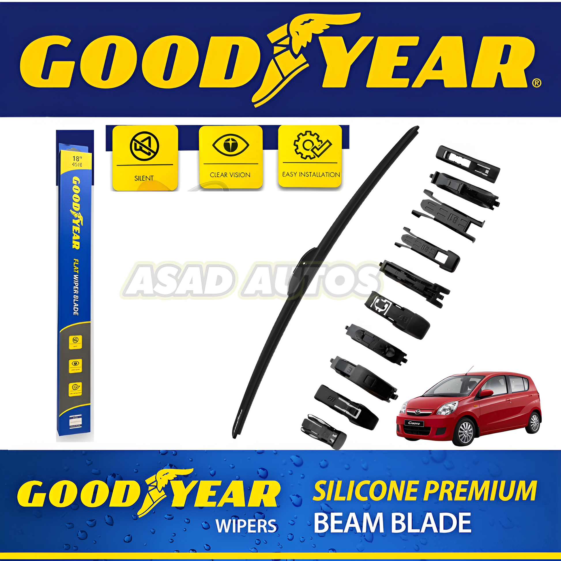 Goodyear Wiper Blades for Daihatsu Cuore – Premium Quality for Streak-Free Visibility