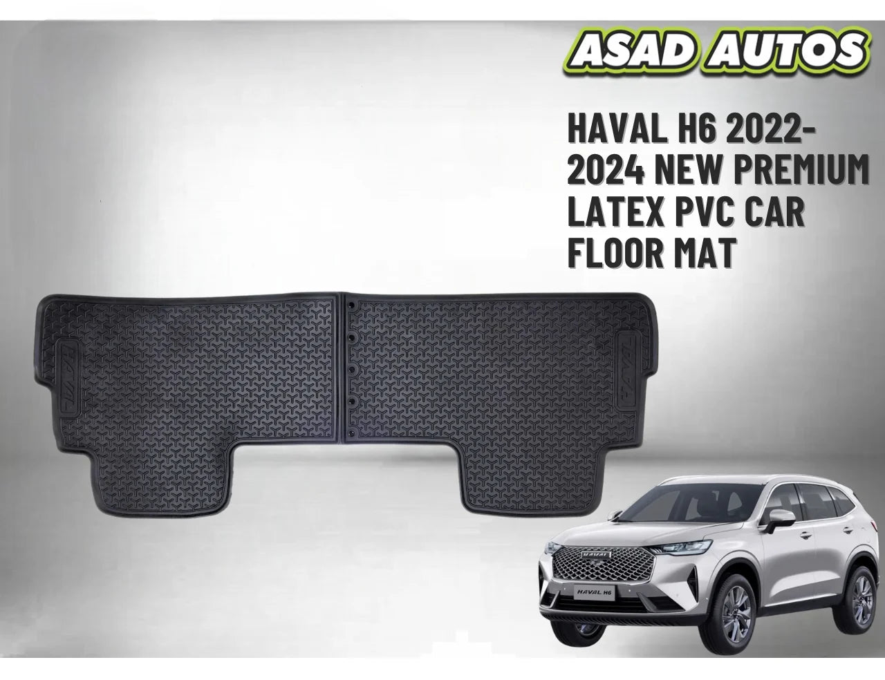 Haval H6 2022–2024 Premium Latex PVC Car Floor Mats – Waterproof, Anti-Slip, Custom Fit Interior Protection
