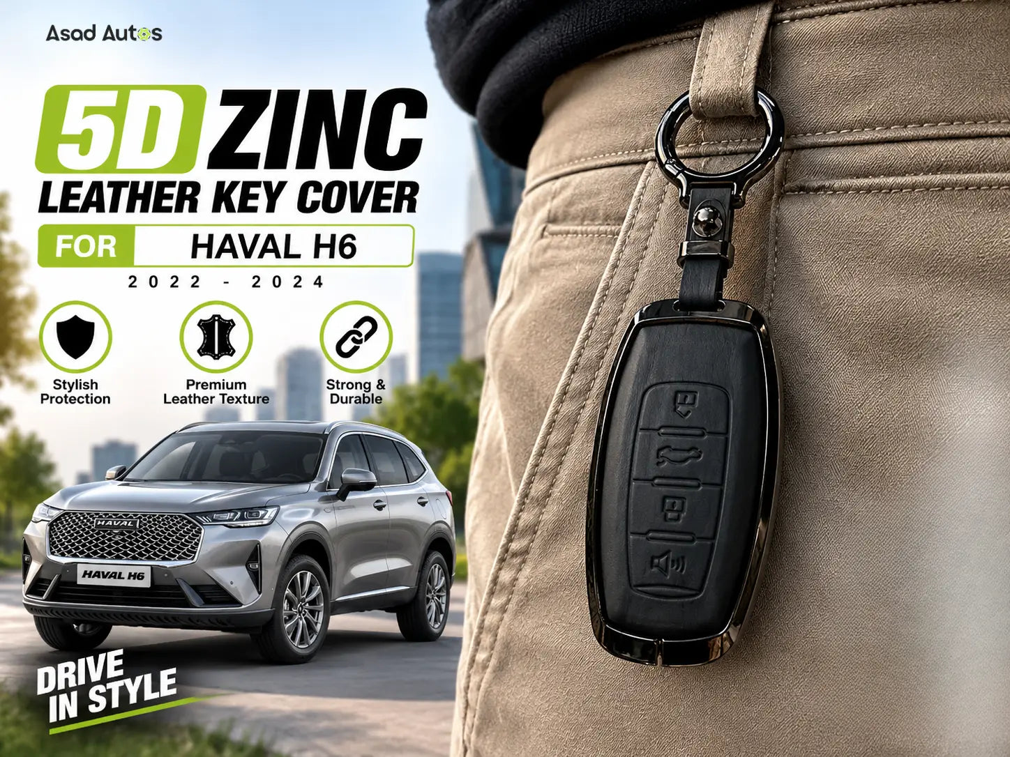 Haval H6 key protector with zinc metal frame