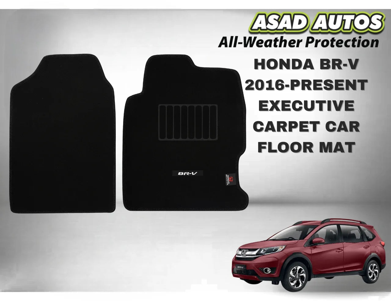 Honda BR-V 2016–Present Executive Carpet Car Floor Mat – Premium Interior Upgrade