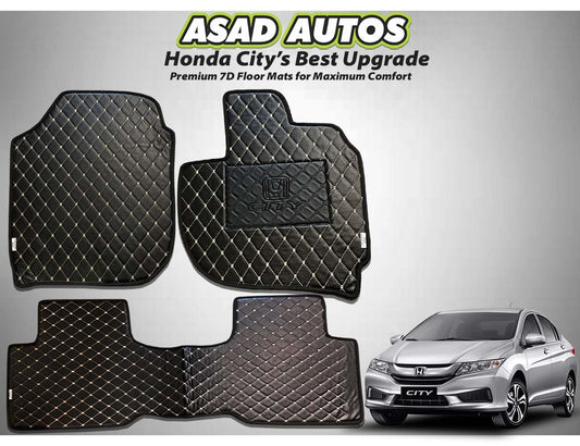 Honda City 2022-2025 7D Car Floor Mats – Luxury, Waterproof, and Durable
