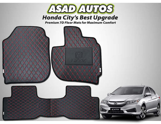 Honda City 2022-2026 7D Car Floor Mats – Luxury, Waterproof, and Durable
