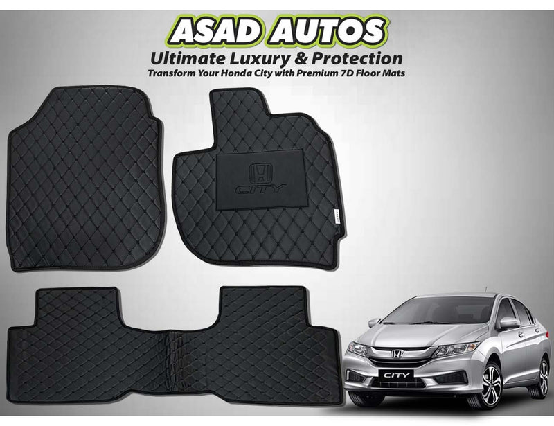 Honda City 2022-2026 7D Floor Mats – Custom Fit, Waterproof, and Durable
