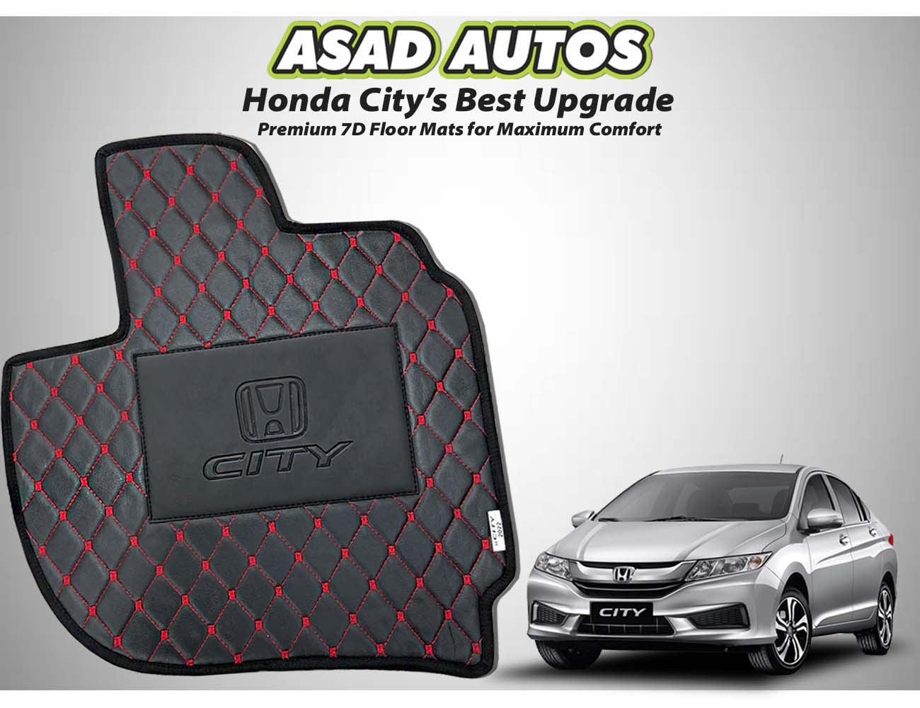 Honda City 2022-2026 7D Car Floor Mats – Luxury, Waterproof, and Durable
