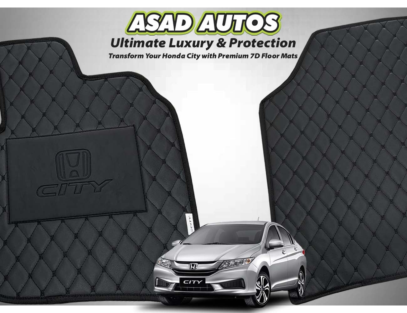 Honda City 2022-2026 7D Floor Mats – Custom Fit, Waterproof, and Durable
