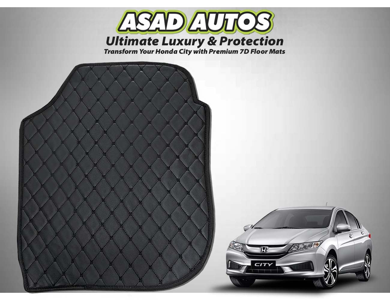 Honda City 2022-2026 7D Floor Mats – Custom Fit, Waterproof, and Durable
