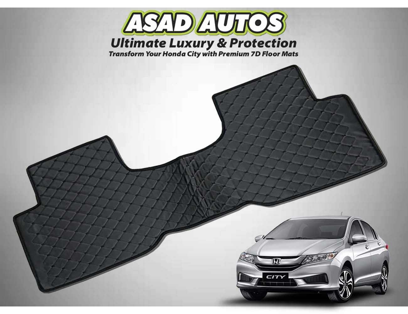 Honda City 2022-2026 7D Floor Mats – Custom Fit, Waterproof, and Durable
