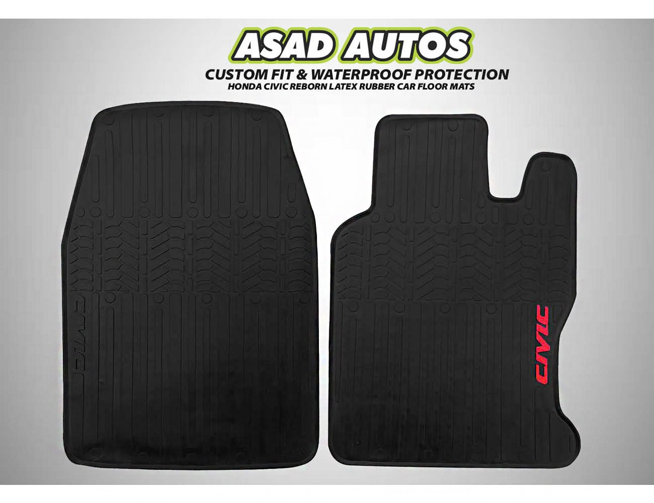 Honda Civic 2009-2012 Reborn Latex Rubber Car Floor Mats – Ultimate Protection & Durability

