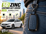 Honda Civic 2016-2021 5D leather key cover with zinc alloy frame