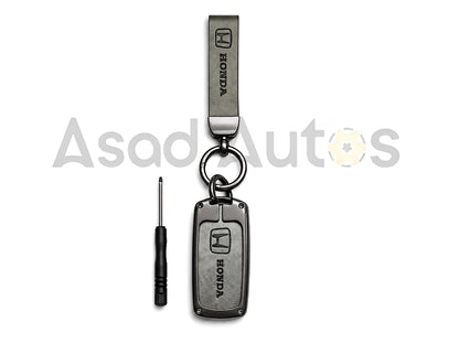 Honda Civic 2022-2026 premium leather metal key cover with keychain