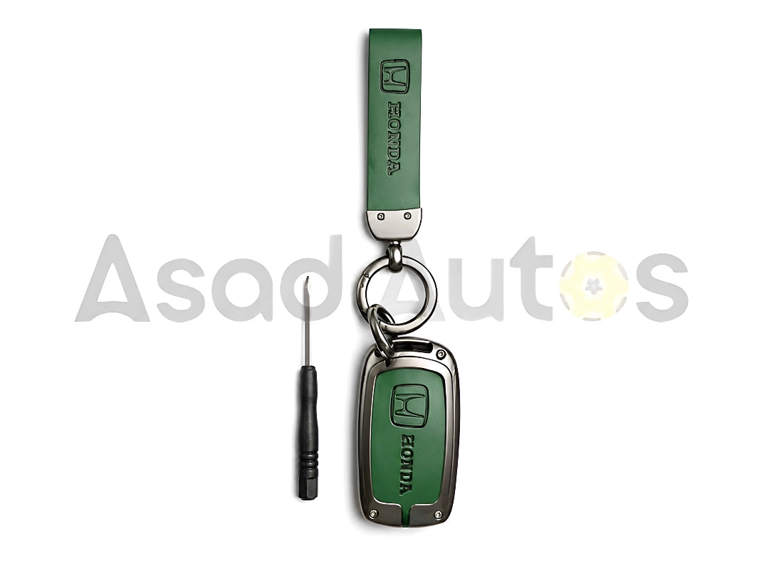 Honda Civic 2022-2026 premium leather metal key cover with keychain