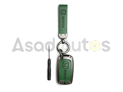 Honda Civic 2022-2026 premium leather metal key cover with keychain