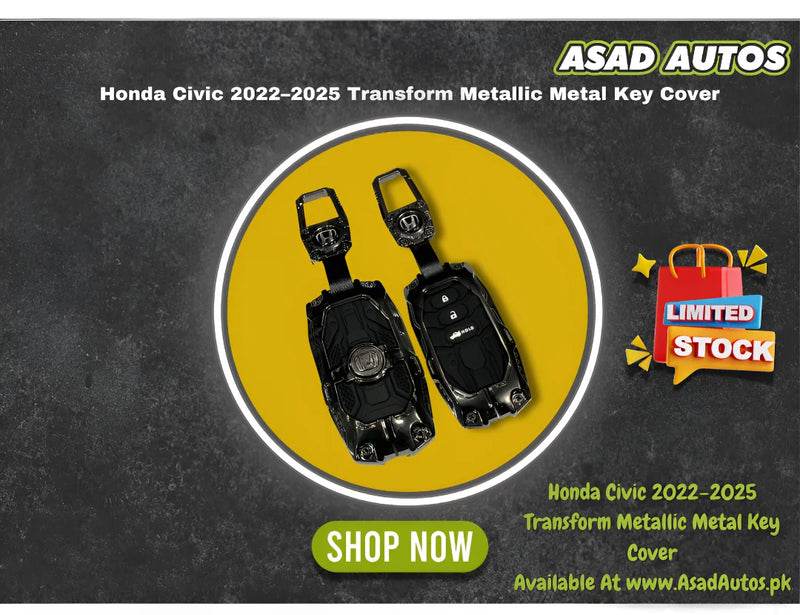 Honda Civic 2022–2026 Transform Metallic Metal Key Cover – Sleek Protection & Premium Finish