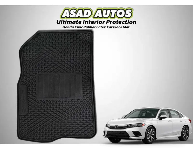 Honda Civic RS 2022-2026 rubber latex car floor mats, offering custom fit, durability, and all-weather protection to maintain a clean and stylish interior.