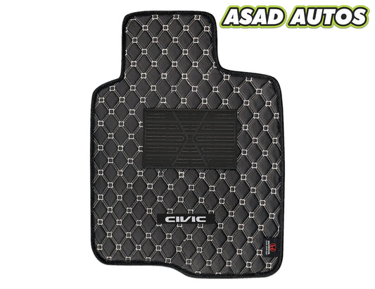 Honda Civic X 2016-2021 7D Luxury Car Floor Mat, providing all-weather protection and premium durability.
