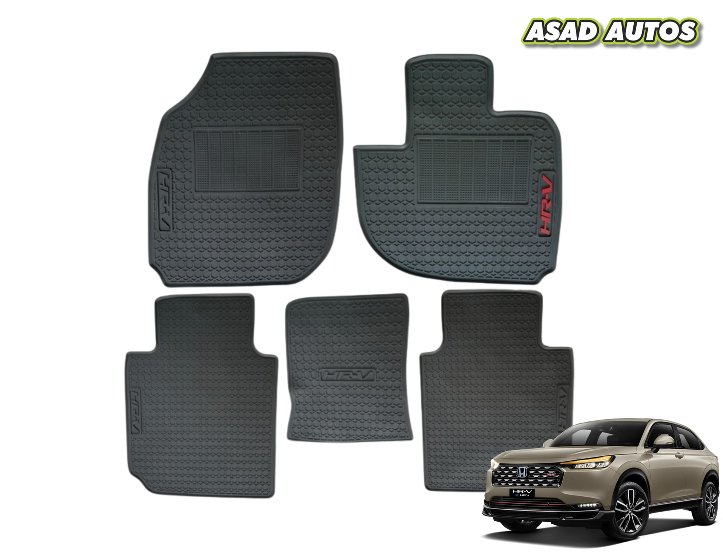Honda HRV HEV 2025-2026 premium PVC latex heavy-duty car floor mat waterproof full coverage interior protection