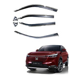 Honda HRV TXR Air Press Sun Visor With Chrome, designed for 2022-2023 models, providing complete window coverage with a stylish chrome finish.

