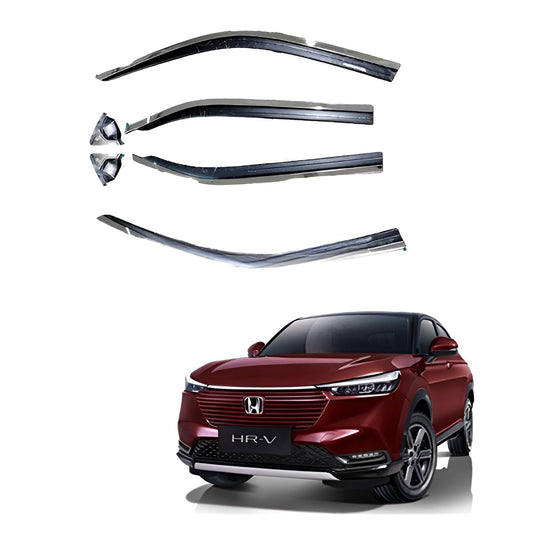 Honda HRV TXR Air Press Sun Visor With Chrome, designed for 2022-2023 models, providing complete window coverage with a stylish chrome finish.
