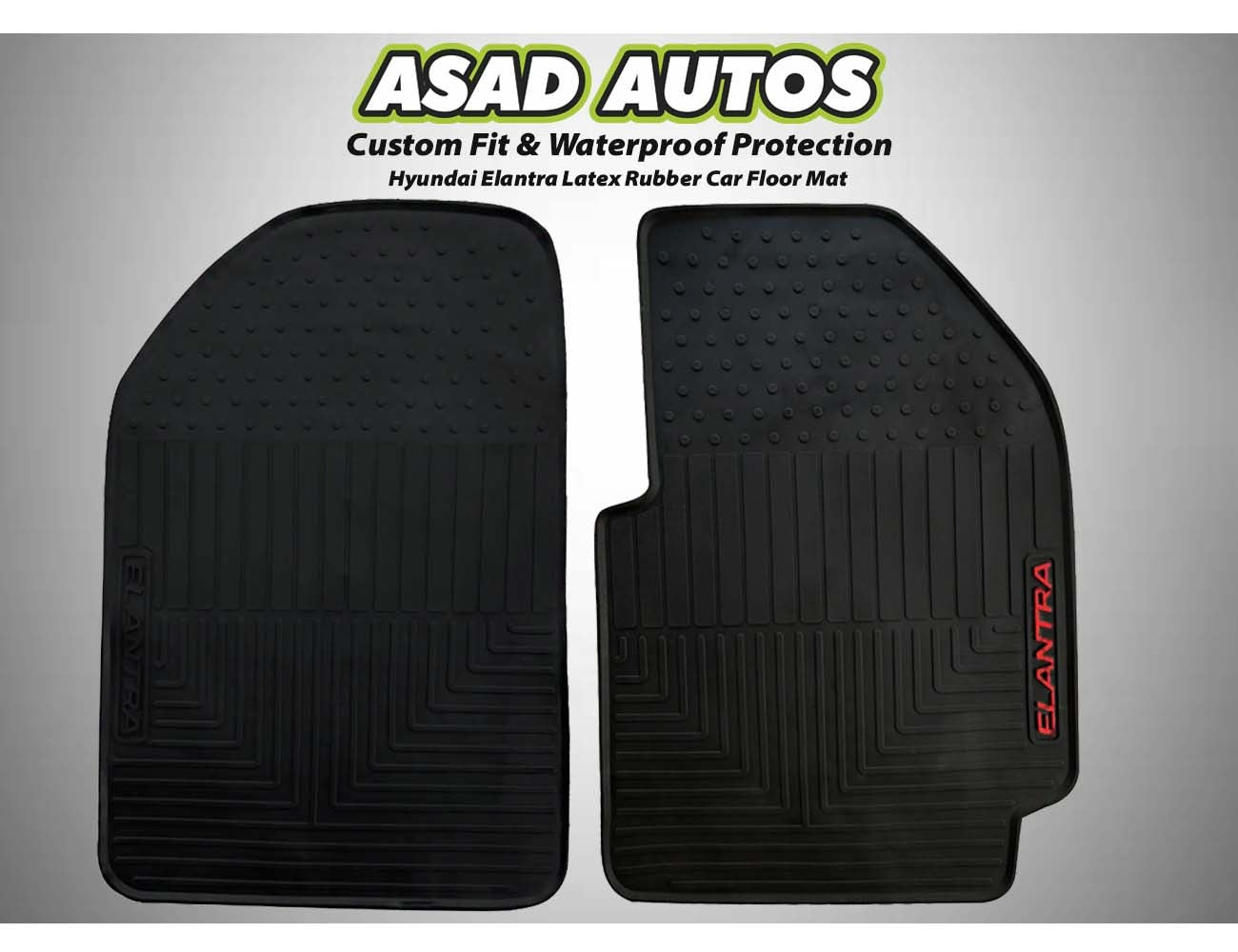 Hyundai Elantra 2017-2024 Latex Rubber Car Floor Mat – Durable & All-Weather Protection