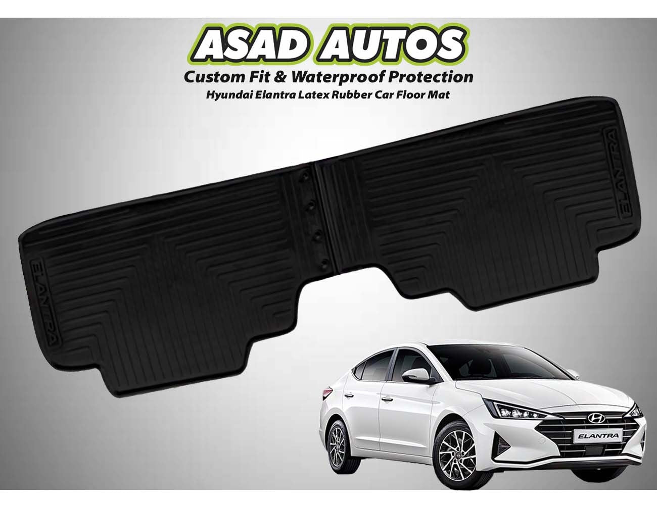 Hyundai Elantra 2017-2024 Latex Rubber Car Floor Mat – Durable & All-Weather Protection