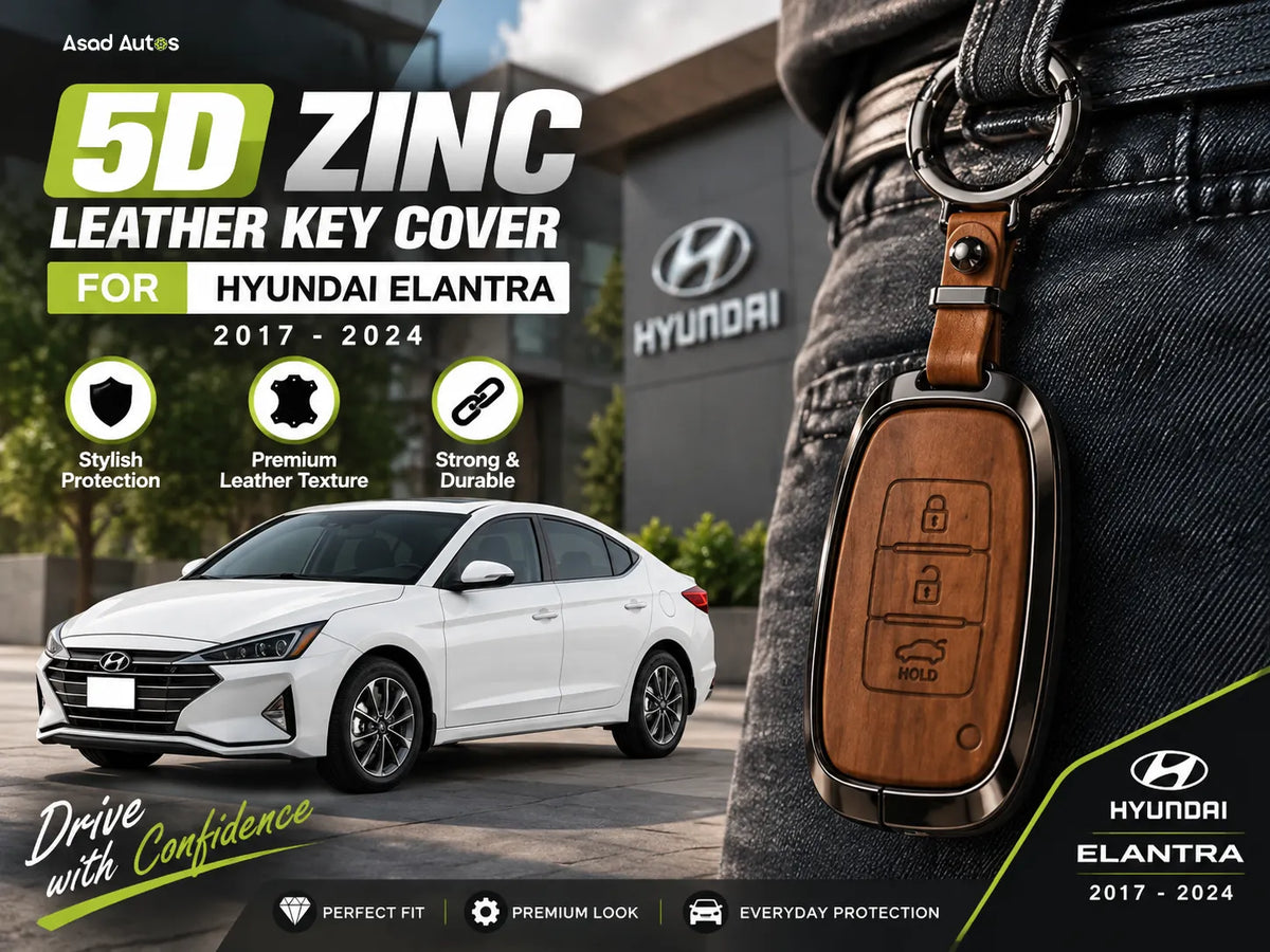 Hyundai Elantra 2017-2024 premium leather-style key fob cover