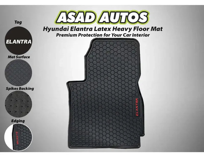 Hyundai Elantra 2024-2025 Latex Heavy Floor Mat – Durable protection for your car interior, designed for a perfect fit and easy maintenance.
