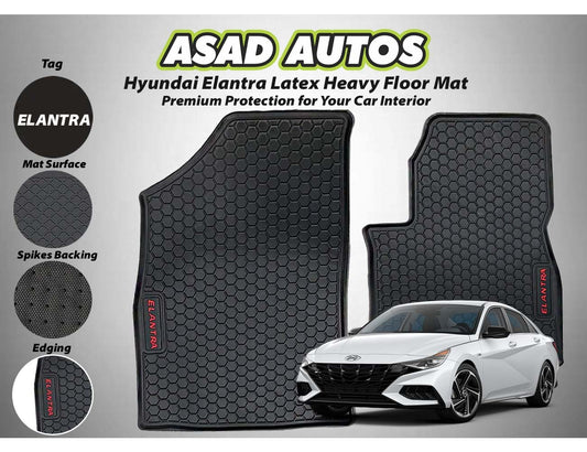 Hyundai Elantra 2024-2025 Latex Heavy Floor Mat – Durable protection for your car interior, designed for a perfect fit and easy maintenance.
