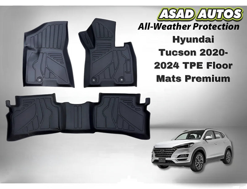Hyundai Tucson 2020–2024 TPE Floor Mats – Custom Fit Premium All-Weather Mats
