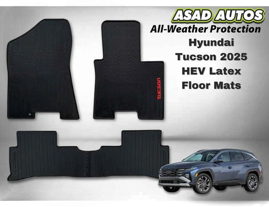 Hyundai Tucson 2025 HEV Latex Floor Mats – Flexible, Waterproof & Custom Fit