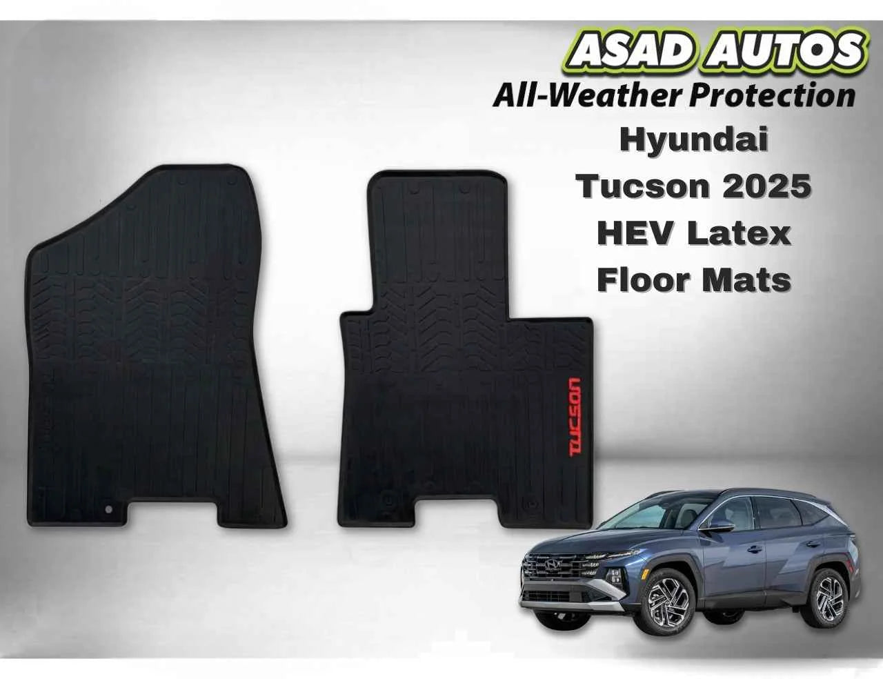 Hyundai Tucson 2025 HEV Latex Floor Mats – Flexible, Waterproof & Custom Fit