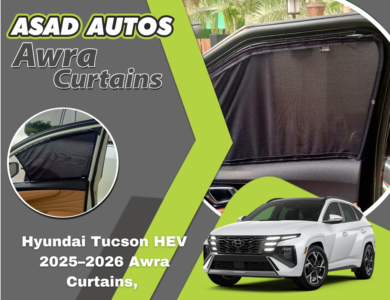Hyundai Tucson HEV 2025–2026 Awra Curtains, Interior Window Curtains for Hyundai Tucson Hybrid