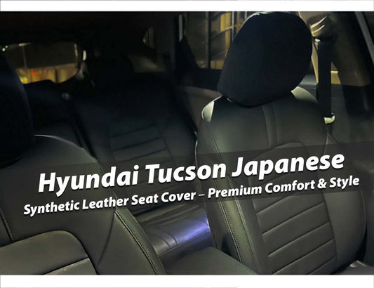 Hyundai Tucson Japanese Synthetic Leather Seat Cover, custom-fit for comfort, durability, and luxurious style.
