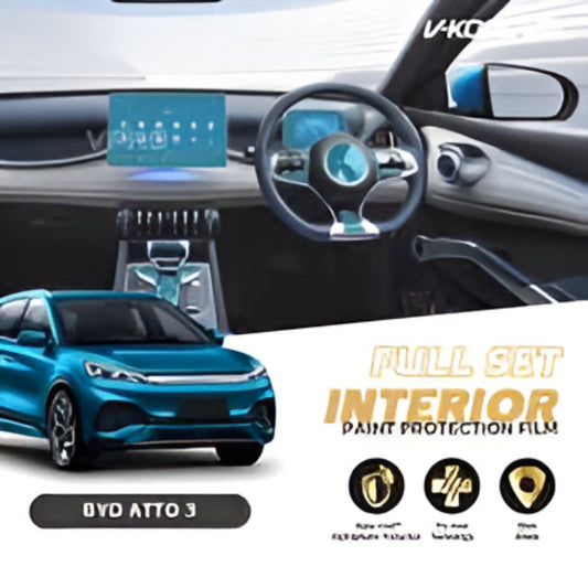 BYD ATTO 3 Interior PPF TPU – Premium Paint Protection Film Kit (Dashboard, Console, Door Panels & More)