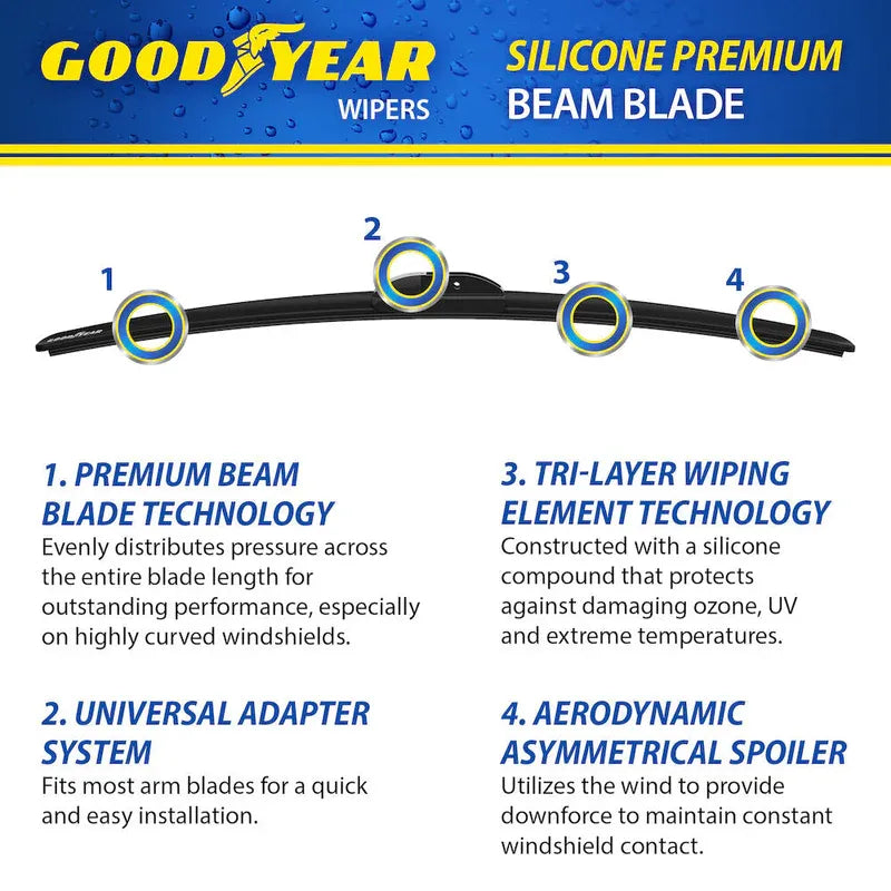 Goodyear Flat Silicone Wiper Blades for Toyota Vitz