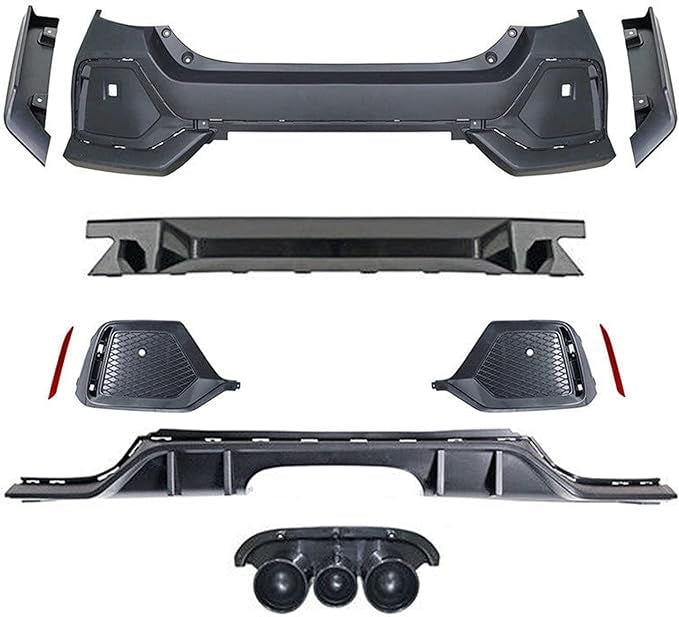 Complete Type R Style Conversion Kit ABS Plastic (Non-Painted) for Honda Civic 2016-2021 (Front, Back, Side Skirts) | Full Face Lifting