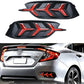 LED Rear Bumper Tail Lights (Reflectors) for HONDA Civic Sedan 10th Gen 2016-2021