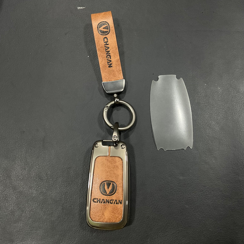 Premium Zinc Alloy Metal & Genuine Leather Key Cover for Changan Alsvin 2020-2025