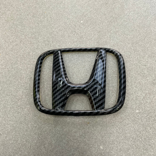 Honda Civic Carbon Fiber Effect Grille Emblem Front Bumper Logo