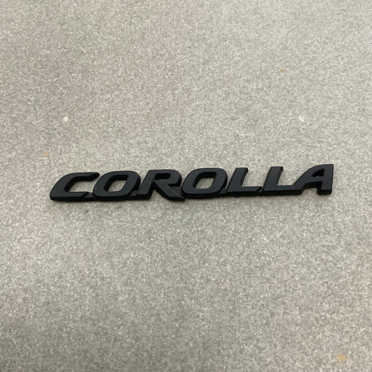 Corolla Matte Black Rear Logo | Monogram | Emblem | Decal