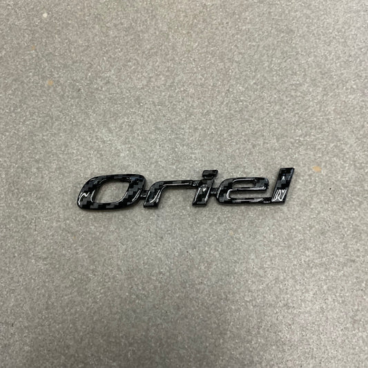 Carbon Fiber Oriel Emblem Monogram Logo Decal