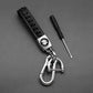 Suzuki (NEW) Leather Braided Metal Car Suzuki Logo / Monogram Keychain